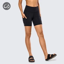 CRZ Йога дышащие Роскошные обнаженные ощущения байкерские шорты для женщин с высокой талией шорты для бега-6 дюймов