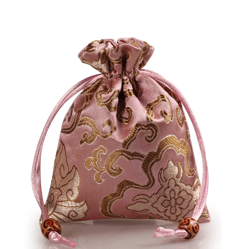 pink style 03 Высокое качество вышивка Шелковый Подарочный мешочек 11x14 см ювелирные изделия дорожный мешочек для хранения мини конфеты джутовые упаковочные сумки для подарочной сумки(1 шт./лот - Цвет: pink style 03