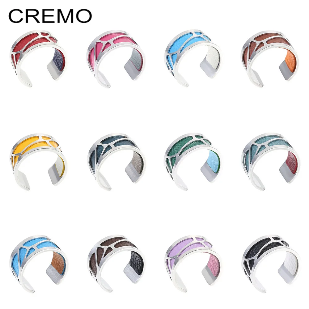 Cremo Bijoux Bague Argent Femme Homme Сменное кожаное кольцо для влюбленных кольца из нержавеющей