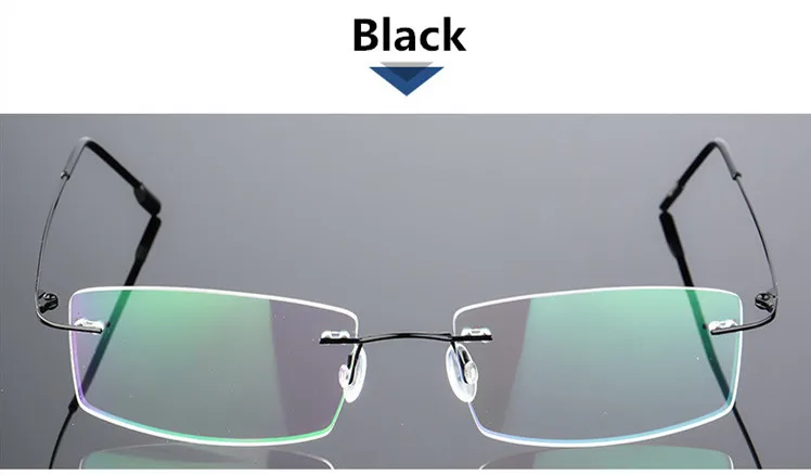 C1 Black Титановый сплав оправа для очков мужские ультралегкие квадратные с диоптрией Близорукость Оптические ультралегкие очки без оправы унисекс очки Rx Able - Цвет оправы: C1 Black