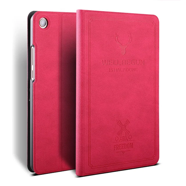 Rose Red Чехол для Xiaomi Mi Pad 4 чехол тонкий Ретро складной Стенд PU кожаный умный чехол для Xiaomi Mi Pad 4 чехол 8,0 планшет Funda - Цвет: Rose Red