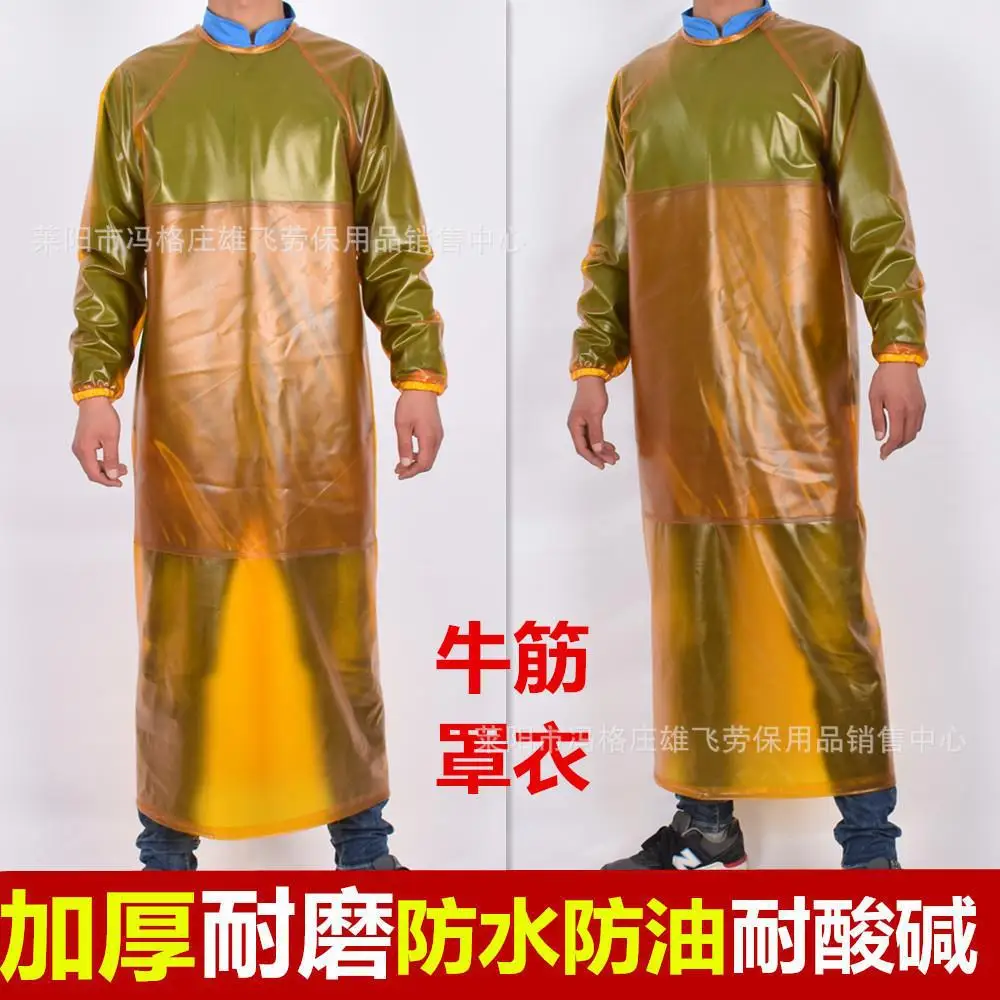 

Tendon Waterproof Wearable Overclothes Thick Oil Resistant Long Sleeve Acid And Alkali Resistant Apron of the Slaughterhouse Sto