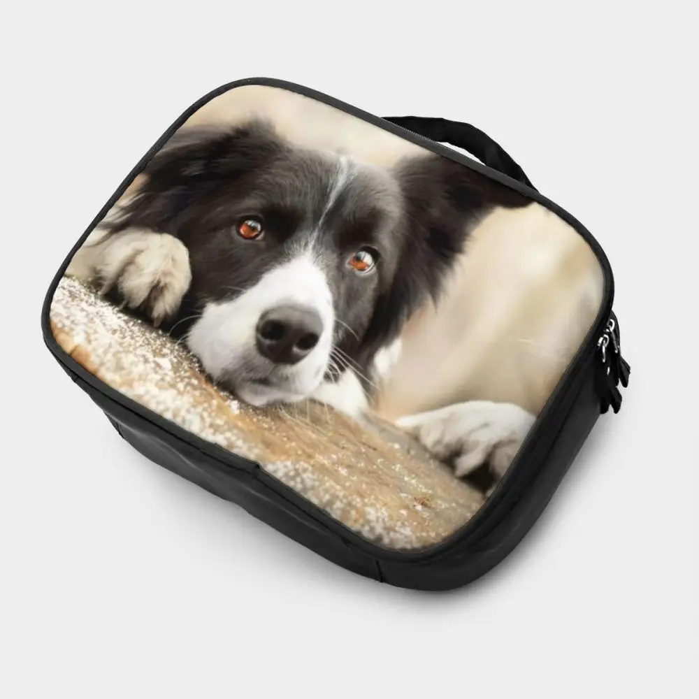 Бесшумный органайзер для туалетных принадлежностей Border Collie напечатанный женский дорожный макияж Чехлы большой емкости Косметика чемоданы для макияжа