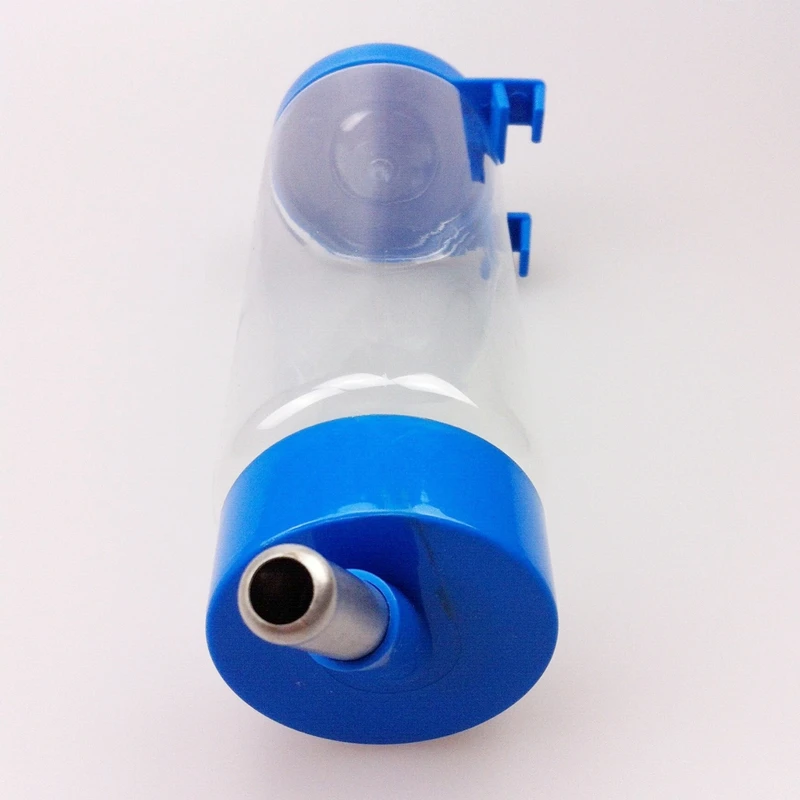 Собачка собака Питьевая висячая бутылка для воды ПЭТ диспенсер синий прозрачный 370 мл