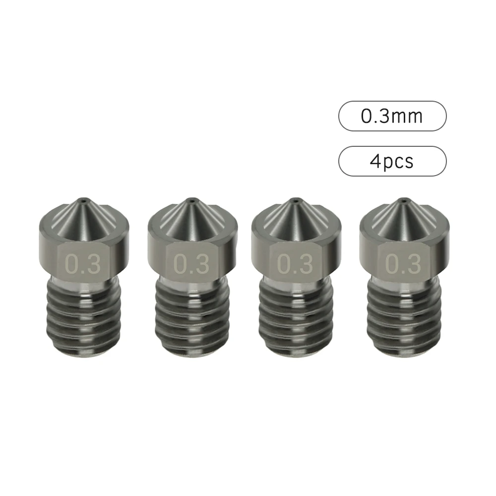 4 шт сопла 3d принтер закаленная сталь сопла V6 сопла 1,0 мм/0,4 мм для 1,75 мм нити для 3d принтера части