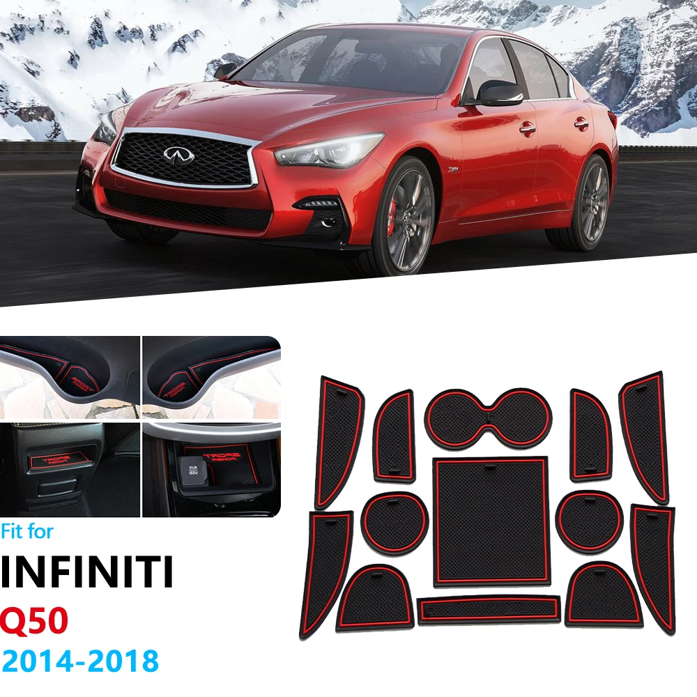 Для Infiniti Q50 V37 противоскользящие резиновые ворота слот чашки коврик двери паз коврик аксессуары наклейки для автомобиля