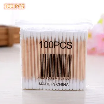 

100pcs/ Pack Double Head Cotton Swabs Women Makeup Buds Tip for Medical Wood Sticks Nose Ears Cleaning Health Care Tools
