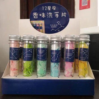 

Portable Travel Mini Scented Soap Bath Child Hand Washing Soap Paper Tube Portable Petal Fruit Soap Flower Paper For Random Colo