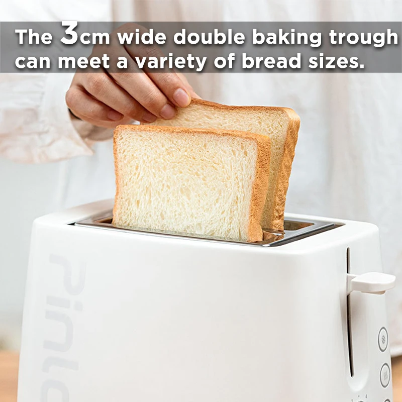 Electric Toaster Machine 2 Slices Mini Auto Bread Toaster With Removable Crumb Tray
