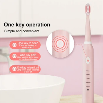 

SA-86 Electric Toothbrush USB Rechargeable Toothbrush High Frequency Little Noise Timing Toothbrush +4 Brush Heads