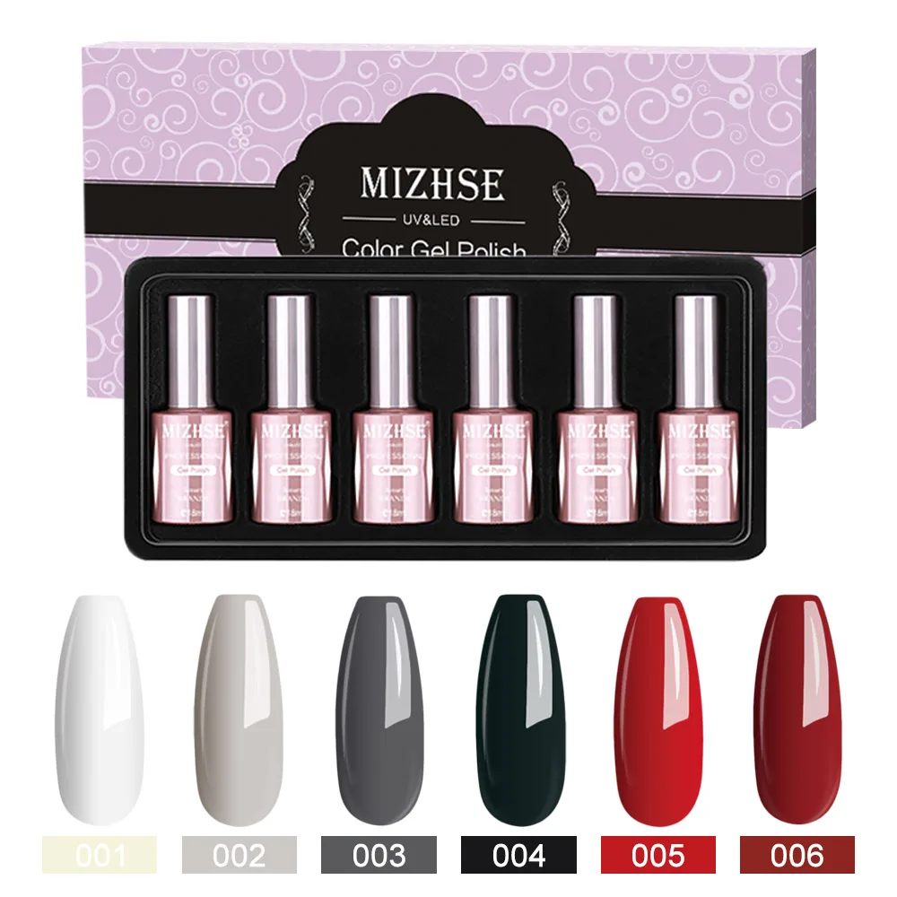 MIZHSE Набор лаков для ногтей UV Vernis Полупостоянный праймер Топ и основа пальто для ногтей гибридный дизайн ногтей Белый Черный Гель Дизайн ногтей - Цвет: MA-C003-BOX