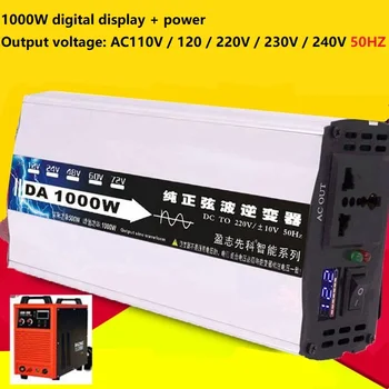 

LED Display 1000W Pure Sine Wave Power Inverter 12V/ 24V/ 48V To 220V 110V 50HZ Converter Transformer Power Supply