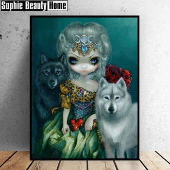 

Diamond Embroidery Cartoon Fairy Mosaic Crystal 5D Cross Stitch Wolf Square round Drill Diamond Painting DIY needlework 198017