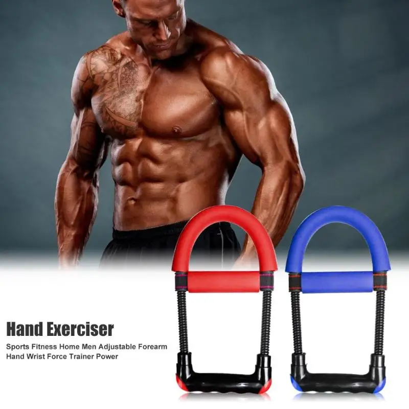 Home Men Hand Grip Arm Trainer Adjustable Forearm Hand Wrist Exercises Force Trainer Power Strengthener Grip Fit Bodybuilding
