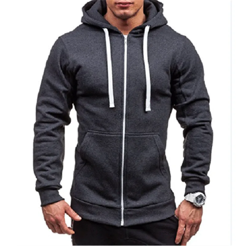 2020 Summer Men Casual Hoodies Male Sweatshirt Zipper Long Sleeve Hooded Spring Jacket Coat Male Zi