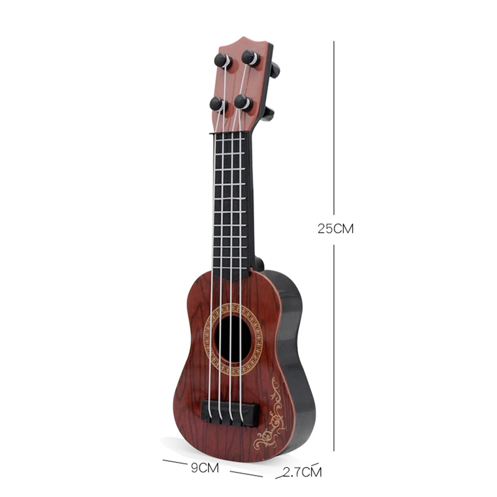 Ukulele Set Mini 4 Strings Classical Ukulele Guitar Toy Simulation Kids Children Beginner Music Enlightenment Small Guitar for Entertainment
