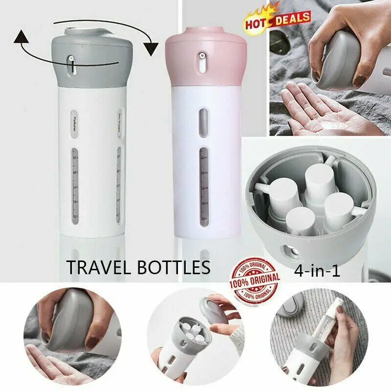 

4-in-1 Lotion Shampoo Gel Travel Dispenser Gel Soap Bottle 4 in 1 Empty Sub-bottle Press Container Refillable Bottles