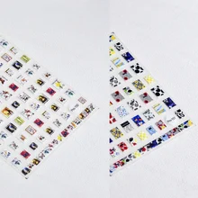 

Vintage Stamp Design 3D Adhesive Nail Art Stickers 5D Soft Embossed Reliefs Nail Decoraciones Decals Wholesale Drop Shipping