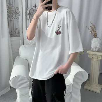 

ZHIJING Summer Super Fire Half-sleeve Shirt Men's Loose-Fit Korean-style MEN'S T-shirt Students Trend Tops