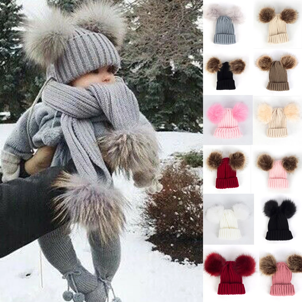 Toddler Cute Kids Girl Boy Baby Infant Winter Warm Crochet Knit Hat Beanie Cap