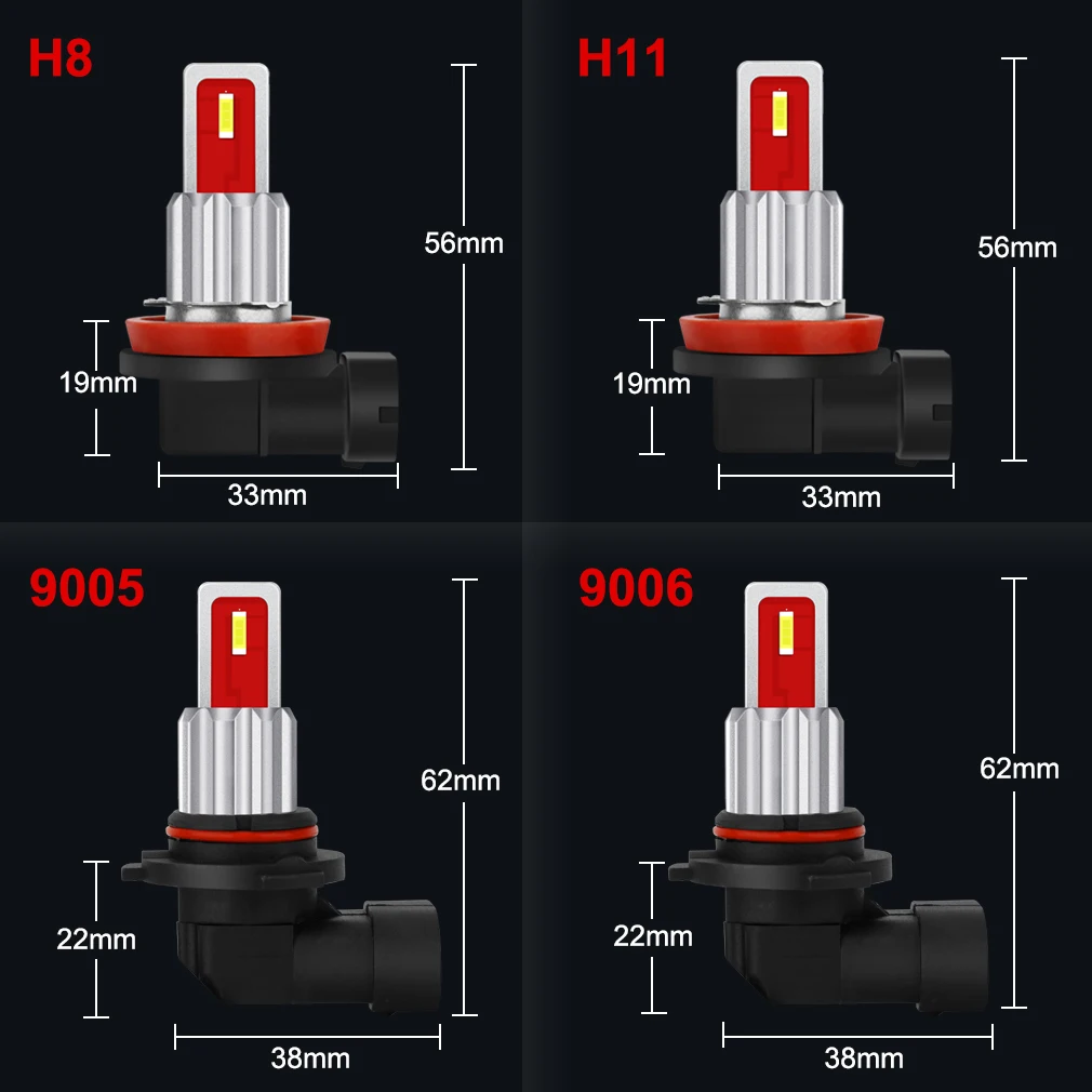 2 шт. H11 H8 HB3 9005 HB4 9006 светодиодный Противотуманные фары автомобиля автомобильной противотуманной фары 12V белого и желтого цвета Ice Blue