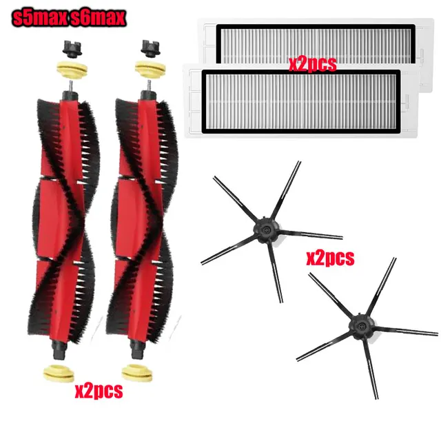 For Xiaomi Roborock S5 Max S6 S50 S51 S55 Vacuum Cleaner Part Accessories HEPA Filter + Side Brush + Main Brush + Mop Cloths G