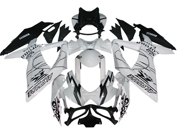 

For Suzuki GGSXR600 GSXR750 K8 2008-2010 Body Cover Fairing Kit White Black ALSTARE Edition