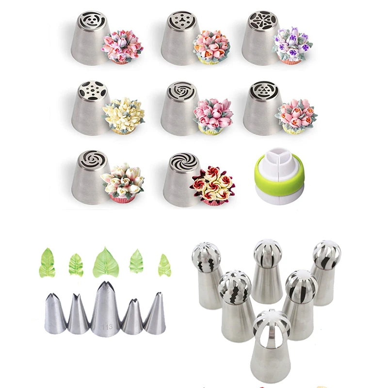 

Tulip Pastry Nozzles Set Kit for Cream Stainless Steel Russian Artistic Icing Piping Tips Cake Decorating Confectionery Tool