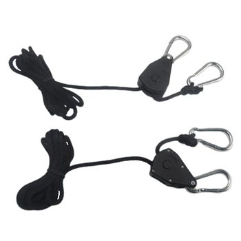 

1/8 Ratchet Adjustable Led Light Pulley Rope 150lb Capacity Lifting Home Gardening Supplies Grow Heavy Duty Hanger