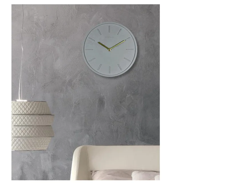 Simple Northern European-Style Wall Clock Concrete And Copper Modern Minimalist Style Cement Clock Production Wholesale a Genera