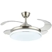 4" Серебряный Кристалл Невидимый потолочный вентилятор светильник с дистанционным управлением 3 цвета для гостиной спальни столовой