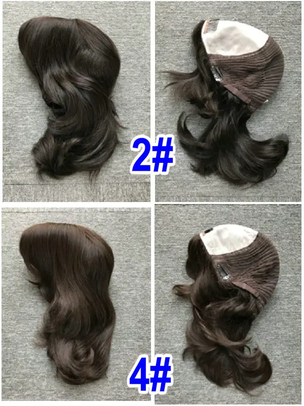 Hstonir парик из европейских волос Pelucas De Mujer еврей Kosher Demi Perruque Pesach Шелковый Топ Sheitel многослойный парик remy hair JW06 - Цвет: Color 4