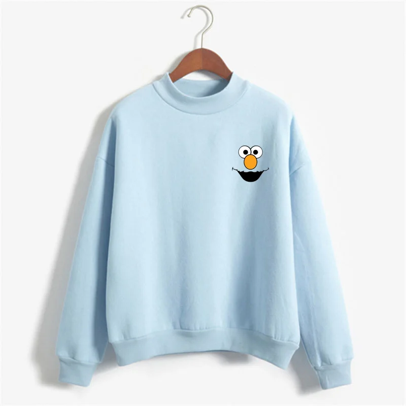 sweatshirt blue Elmo, Печенья Монстр, Гровер и Оскар все Сезам улица саутсайд Serp kpop толстовки sudadera mujer Толстовка kpop - Цвет: sweatshirt blue