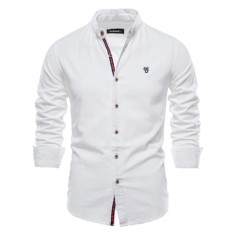 On Sale Shirt Men Long-Sleeve Social NEGIZBER Cotton Linen Casual High-Quality Spring New Solid 1005002139889308