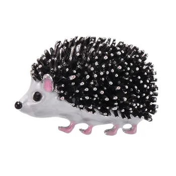 

1pc Black Enamel Hedgehog Brooches For Women Lady Lovely Animal Fashion Pins Clothes Jewelry Gift Cute Little Animal Brooch Pin