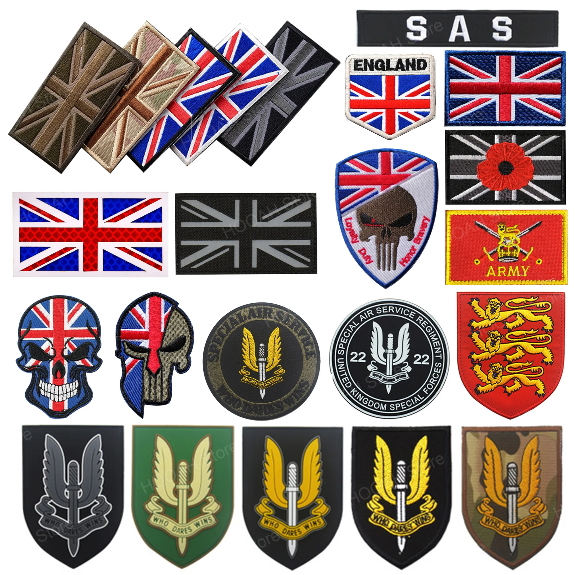 UK Army Flag Patch Iron On Sew On Badge Embroidered Patch For Clothes 