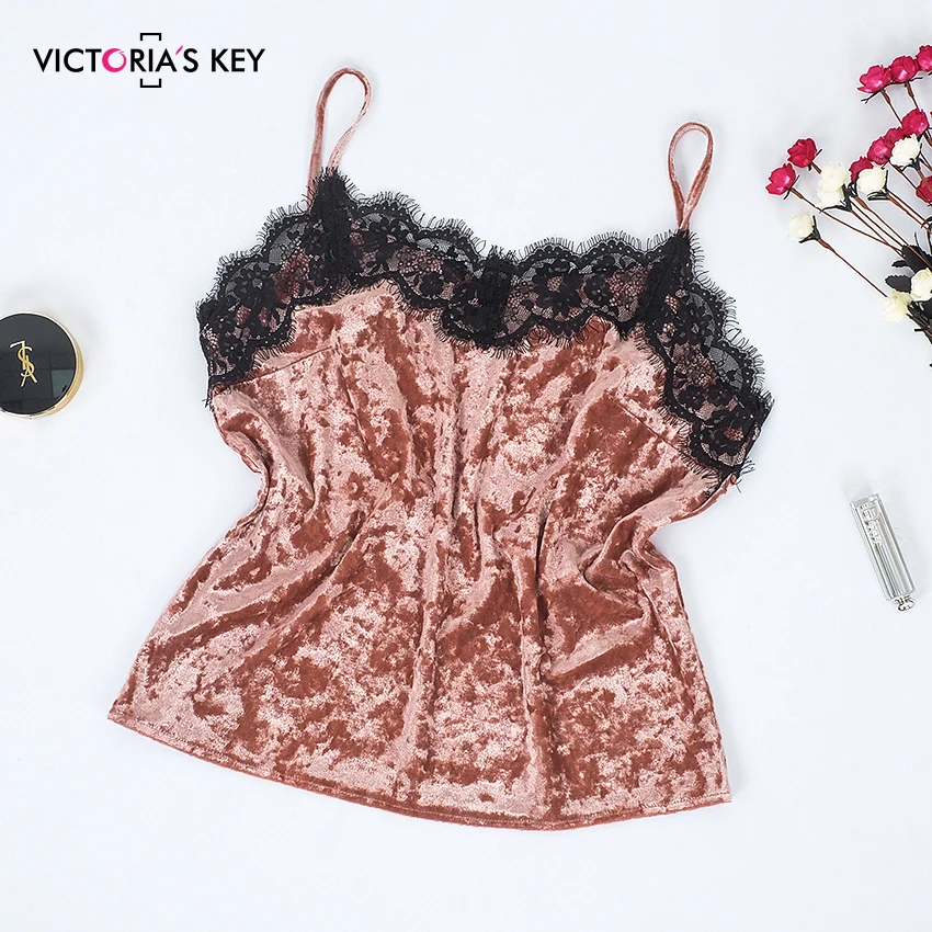 VICTORIA'S KEY, розовая бархатная Пижама, шорты на бретельках, женские сексуальные кружевные летние пижамы на бретельках без рукавов, Женский комплект