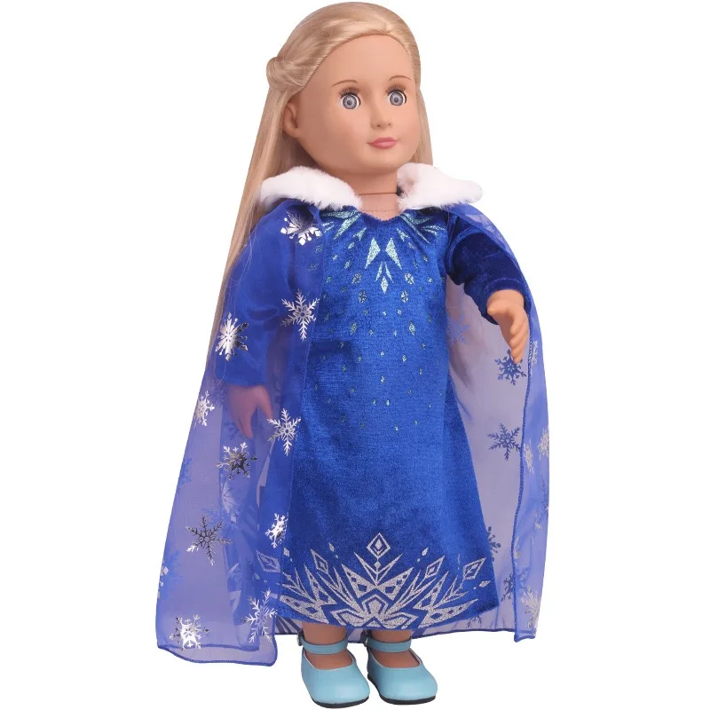 

2020 New Fit 18 inch Baby New Born Doll Clothes Accessories 43cm Purple Blue Snow Princess clothes For Baby Birthday Gift