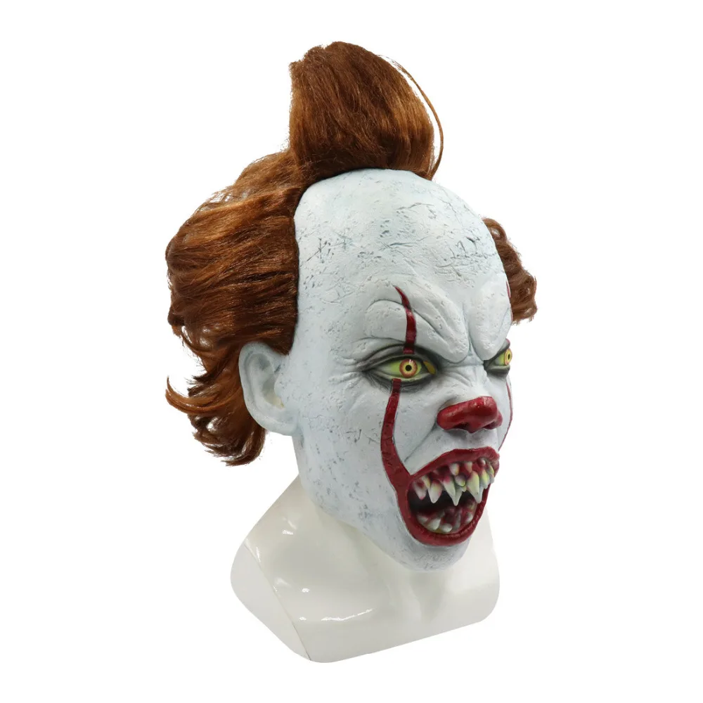 Pennywise It: второй раздел Стивен Кинг это Косплей Маска Джокер, клоун латексный шлем маски вечерние Хэллоуин причудливый мяч реквизит