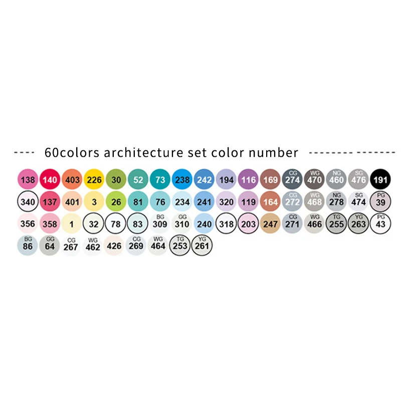 60color-Architecture Finecolour EF103 на спиртовой основе маркер для рисования с мешком 12/24/36/48/60/72/240 Цвета жирной Мягкая зубная щетка с двумя головками и маркер для белой доски профессиональный - Цвет: 60color-Architecture