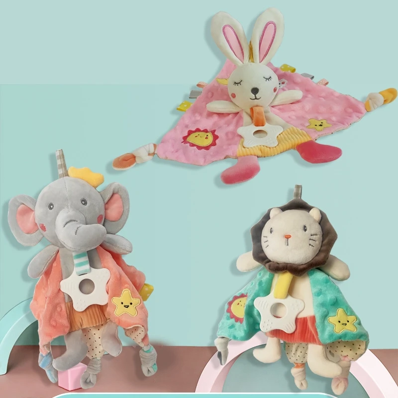 

Newborn's Appease Towel Animal Appease Doll Scarf Baby Security Blanket Infant Animal Soothe Appease Towel