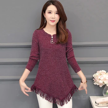 

Autumn Winter Top Femme Vintage Tassel Tunic Blouse Women Korean Fashion Plus Size Long Sleeve Female Blouse Shirt Blusas Mujer