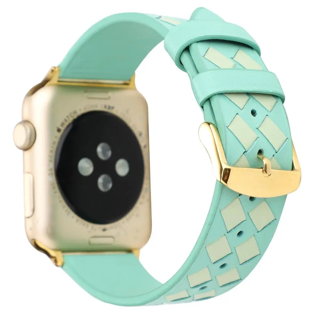 Ремешок из натуральной кожи для apple watch 5 apple watch 4 40 мм 44 мм 38 мм 42 мм креативный розовый сетчатый Браслет ремешок для iwatch 3 2