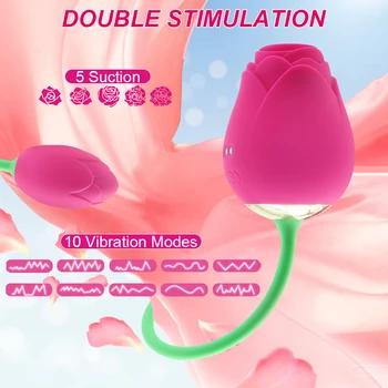Rose Shape Clitoral Sucking Vibrator Powerful Clitoris Stimulator Vacuum Sucker Female Love Vibrating Eggs Sex Toy for Adults 18 2