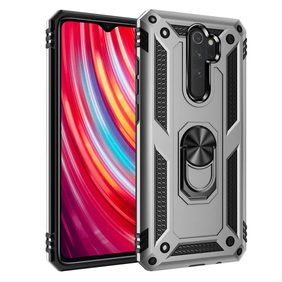 Роскошный защитный противоударный чехол для xiaomi redmi note 8 pro, силиконовый бампер, Гибридный чехол для xiaomi redmi note 8 7A, металлическое кольцо - Цвет: Silver