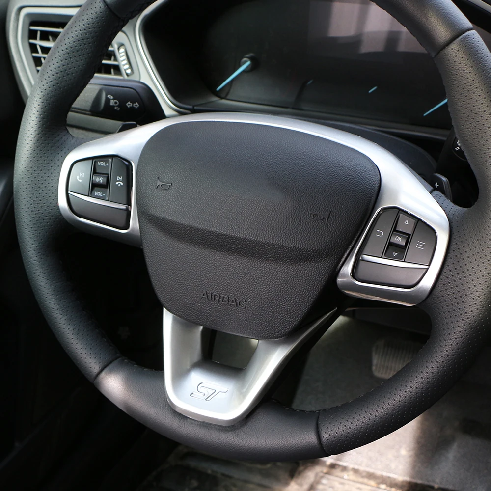 Zlord ABS Автомобильная Внутренняя крышка рулевого колеса отделка, наклейки для Ford Focus St аксессуары автостайлинг молдинги