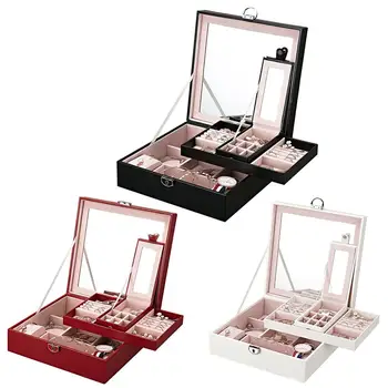 

Lady Jewelry Box Storage Box European Style Ring Display Case Portable Jewelry Organizer For Necklaces Organizador