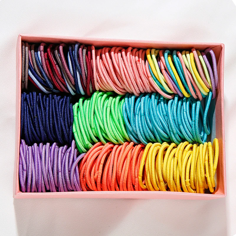 

60/120 pcs /Lot Girls Candy Colors Nylon 3CM Rubber Bands Children Safe Elastic Hair Bands Ponytail Holder Kids Hair Accessorie