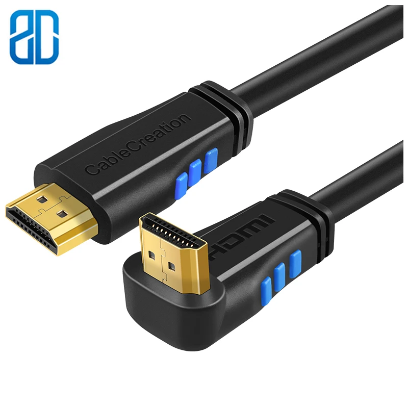 HDMI кабель угол вверх 270 градусов 4K HDMI 2,0 кабель Позолоченный разъем поддержка 4K(60 Гц) Ultra HD 3D видео Ethernet Аудио