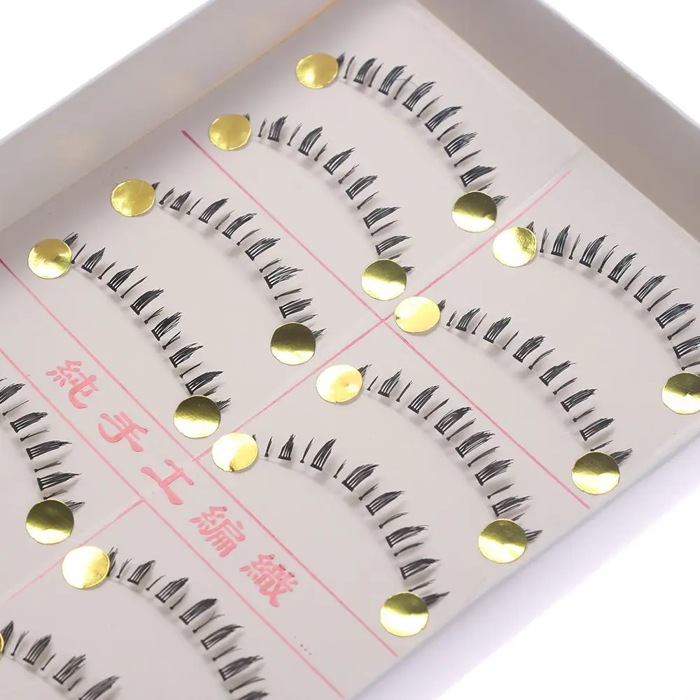 

10 Pairs Handmade Natural Lower Under Bottom Eye Lashes Party Daily MakeupFalse Eyelashes Extension Tools Free Shipping